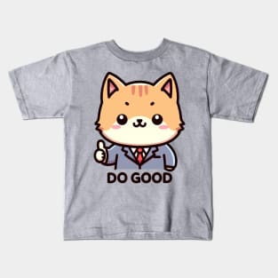 DO GOOD Cat Office Worker Kids T-Shirt